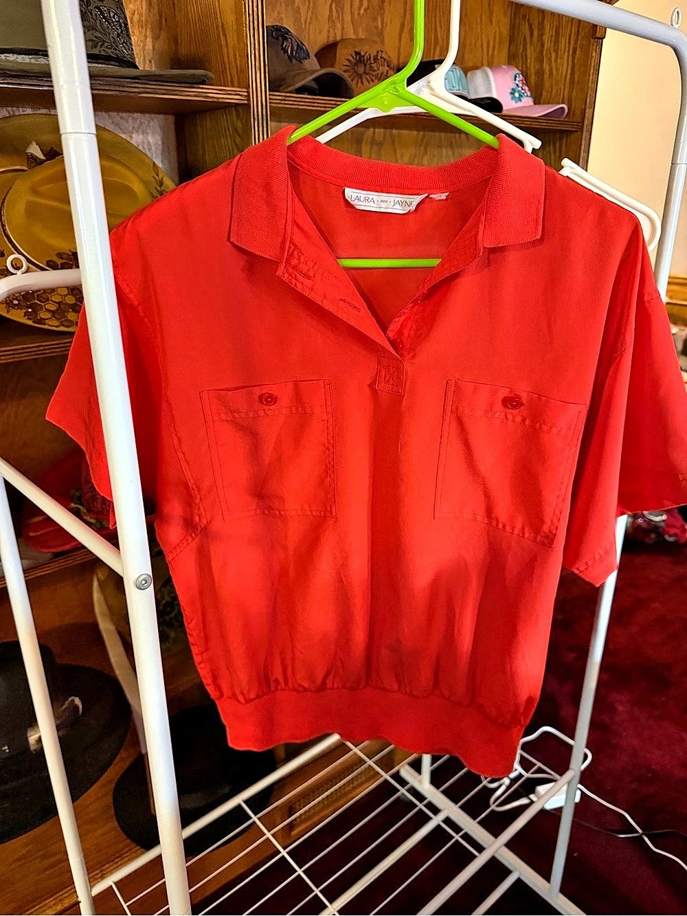 Vintage Late 80s Early 90s Laura and Jayne Orange Top